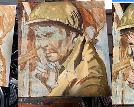 vic morrow - combat - oil portrait