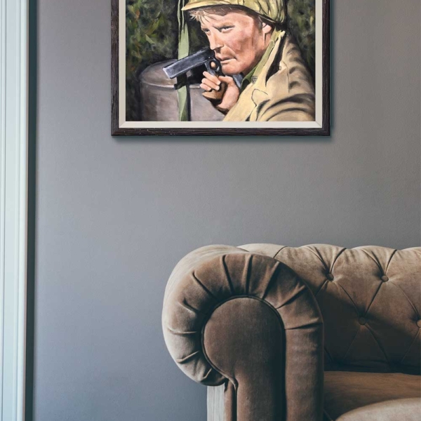 Vic Morrow oil painting Combat! TV Show